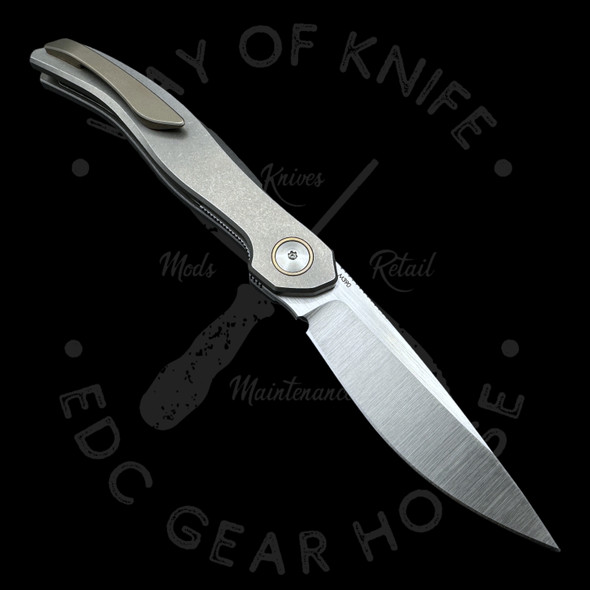 Keanison Knives Fido Ti Inset Liner Lock Flipper (3in Satin) M390 Blade