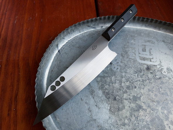 Vandal Blades Custom Series Chef Knife #23 Black Bog AEB-L (Bi Directional Hand Satin 7.4in)