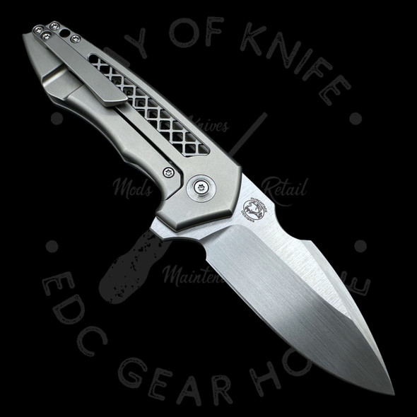 WE Knife Co. Michael Burch Harpen Frame Lock Knife Titanium (3" Hand Satin)