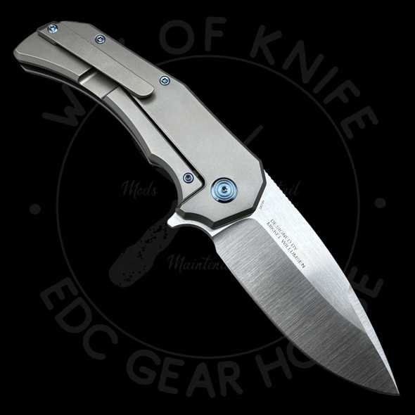 Kubey Bravo One Drop Point Frame Lock Knife Titanium (3.39" Satin) Kubey Bravo One Drop Point Frame Lock Knife Titanium (3.39" Satin)