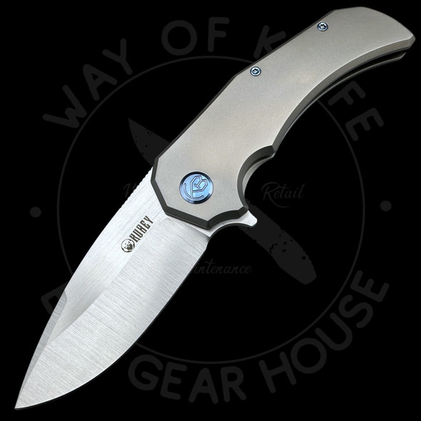 Kubey Bravo One Drop Point Frame Lock Knife Titanium (3.39" Satin) Kubey Bravo One Drop Point Frame Lock Knife Titanium (3.39" Satin)