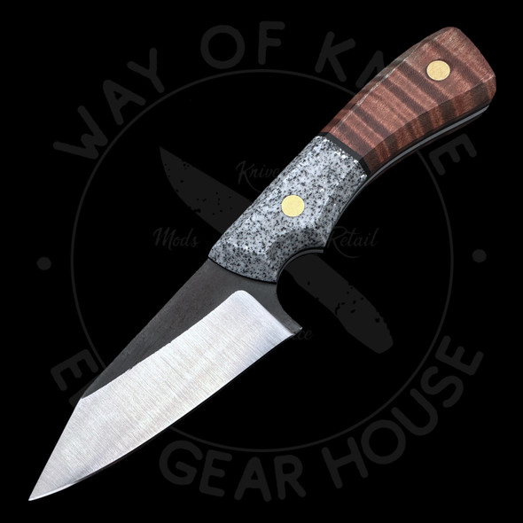 B. Kohn Knives Reverse Tanto Fixed Blade GripX Wavy Maple Black G10 Nitro-V (3.5" Two-Tone) B. Kohn Knives Reverse Tanto Fixed Blade GripX Wavy Maple Black G10 Nitro-V (3.5" Two-Tone)