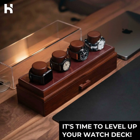 Holme & Hadfield The Watch Deck Mate - Vegan Brown Leather Padding Holme & Hadfield The Watch Deck Mate - Vegan Brown Leather Padding