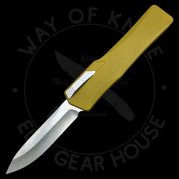 *Pre Owned* Heretic Knives Green Cleric Clip Point Automatic OTF D/A Knife (3.5in Stonewashed Plain CPM-154) HTK-H014-2A-GR