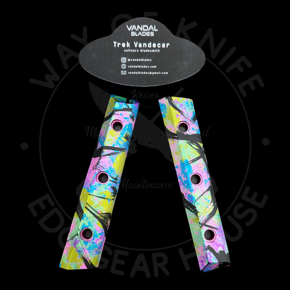 Vandal Blades Custom Series Chef Knife Scales (Anodized Aluminum) Party Time Vandal Blades Custom Series Chef Knife Scales (Anodized Aluminum) Party Time