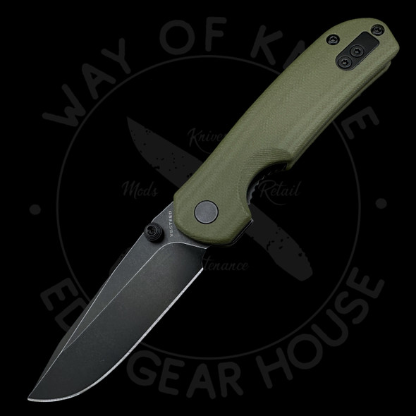 *Pre Owned* Vosteed Chipmunk Drop Point Liner Lock Knife Green G-10 (2.6" Black 14C28N)