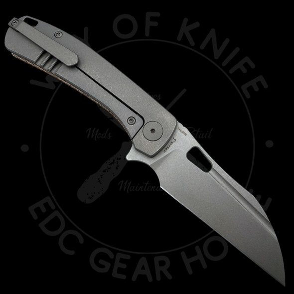 Picaroon Tools Purser Natural Micarta/Ti Framelock 14C28N Steel (2.98in Stonewash)
