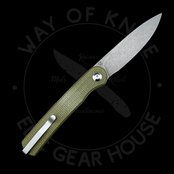 *Pre Owned Civivi Stylus Non-locking Green Micarta 10Cr15CoMov (3.3" Stonewash)