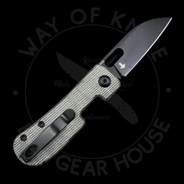 *Pre Owned* Kizer Banish Button Lock Micarta 154CM (2.3" Blackwash)