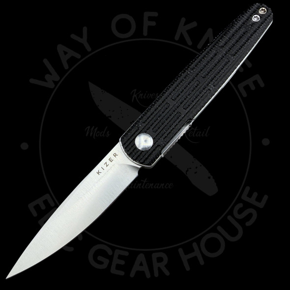 *Pre Owned* Kizer Bamboo Liner Lock Knife Black Micarta (3" Satin Nitro-V)