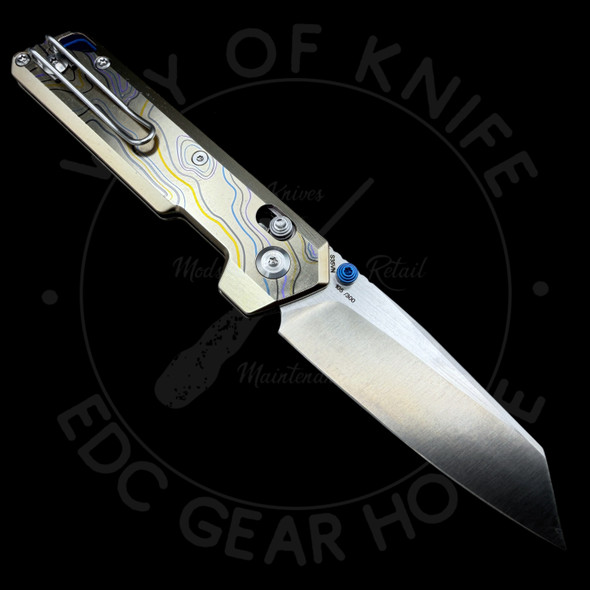 *Pre Owned* Vosteed Parallel Crossbar Lock Knife Topo Titanium (2.9" Satin/Brushed) #105/300