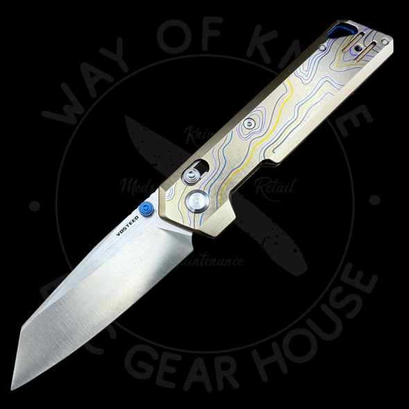 *Pre Owned* Vosteed Parallel Crossbar Lock Knife Topo Titanium (2.9" Satin/Brushed) #105/300