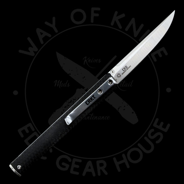 *Pre Owned* CRKT CEO Black GRN Seigaiha Wave 8Cr13MoV (3.1" Satin)