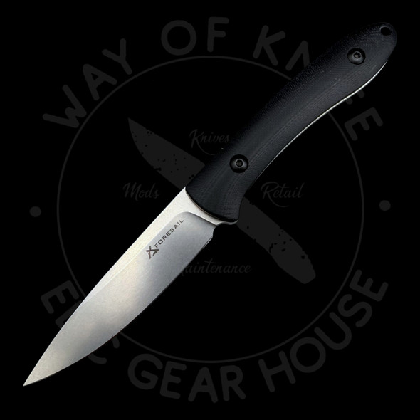 *Pre Owned* Foresail Small Fixed Blade Black G-10 DC53 (3.27" Stonewash)