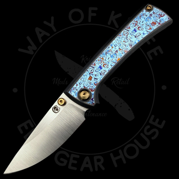 Chaves Knives RCK9 Titanium Framelock Modified W/ Faux Rose Timascus "Inlay" M390 Blade
