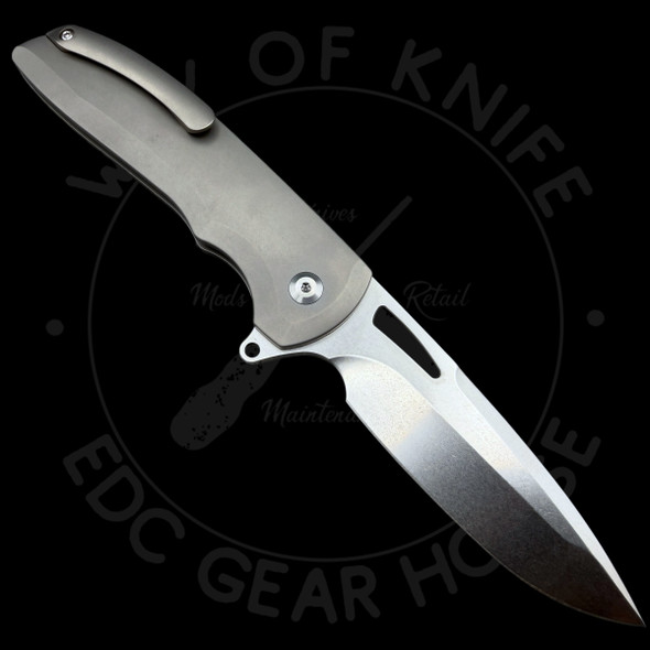 Latama Cutlery Yuuki Titanium Button Lock Stonewashed Blade (3.5" CPM-20CV)