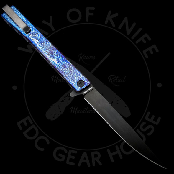 *Modded* *Pre Owned* Ocaso Knives Titanium Solstice Drop Point Liner Lock (3.5" Satin) S35VN Blade