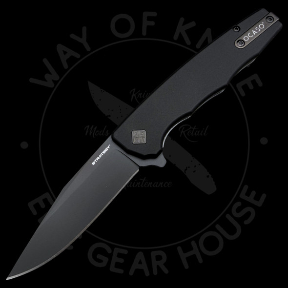 Ocaso Strategy Liner Lock Knife Black Aluminum (3.5" Black) K110 Blade