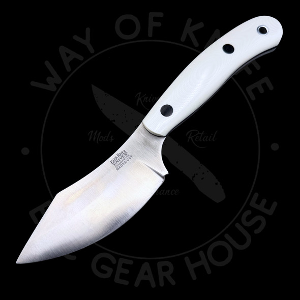 *Pre Owned* Bark River JX6 II Fixed Blade Ivory Linen Micarta Black Liners Magnacut (4.25" Satin)