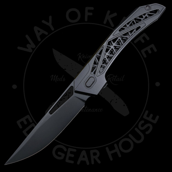 Avian Knives Topaza Ultra Lightweight Titanium Flipper MaganaCut Blade (3.22in Black PVD)