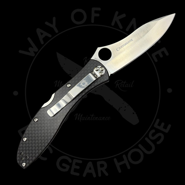 *Pre Owned* Spyderco Centofante 3 Smooth Carbon Fiber Cruwear (3.14" Satin)