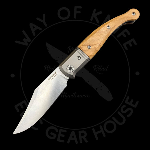 *Pre Owned* Lionsteel Gitano GT01 UL Traditional Folder Olive Wood and Titanium Niolox (3.35" Satin)