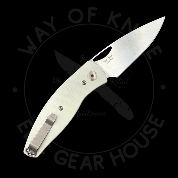 *Pre Owned* TRM Viator White G-10 Non-Locking Slipjoint 20CV (2.8" Stonewash)