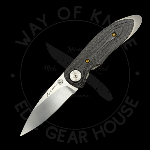 *Pre Owned* Allen Elishewitz Custom Folder Stepped Carbon Fiber & Titanium 154CM (3.0" Hand Rubbed Satin)
