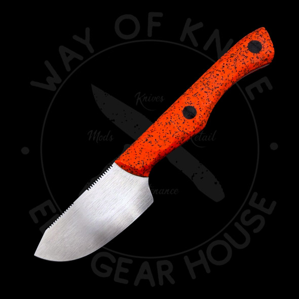 B. Kohn Expert Skinner Orange Speckled GripTek Nitro-V (2.5" Hand Rubbed Satin)