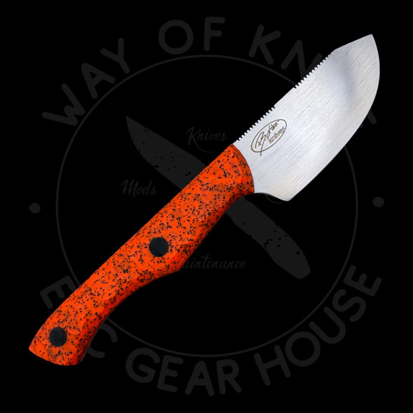 B. Kohn Expert Skinner Orange Speckled GripTek Nitro-V (2.5" Hand Rubbed Satin)