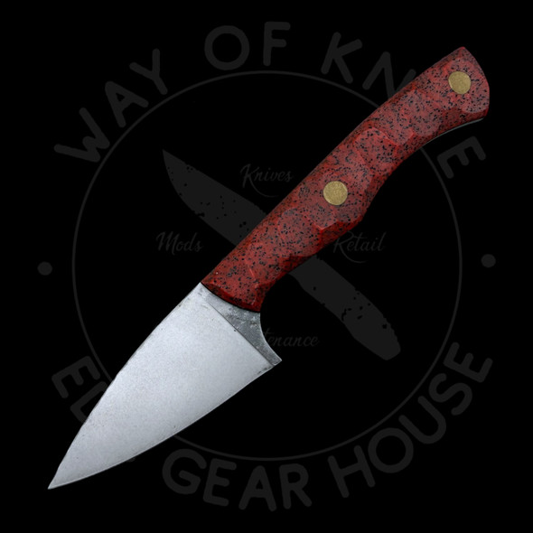 B. Kohn 'Red Raider' Fixed Blade EDC Red GripTek Nitro-V (2.5" Bead Blasted)
