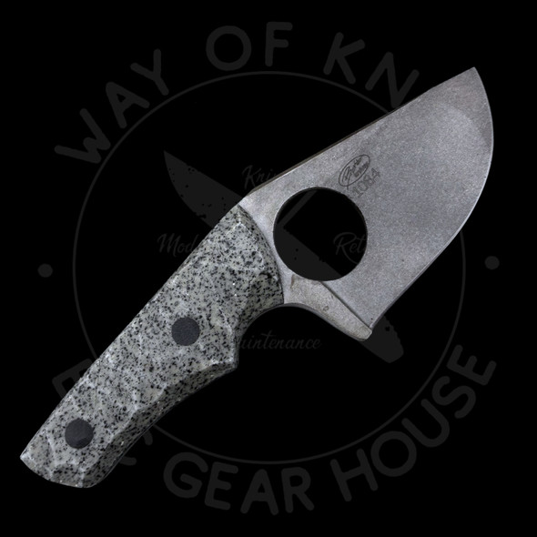 B. Kohn 'Grizzly Skinner' Fixed Blade White & Black GripTek 1084 Carbon Steel (3" Acid Washed"