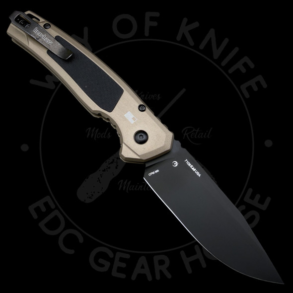 Kershaw Launch 21 Tactical Automatic Knife FDE Al + Black G-10 (3.4" Black M4)