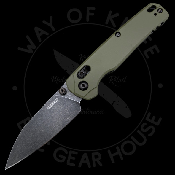 Kershaw Bel Air MagnaCut DuraLock Knife OD Green Blackwash Aluminum (3.1" Black SW)