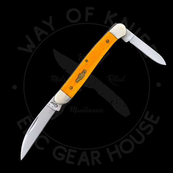 *Pre Owned* Case Cutlery Mini Copperhead Persimmon Orange Bone 62109W (1.9" Polished SS)