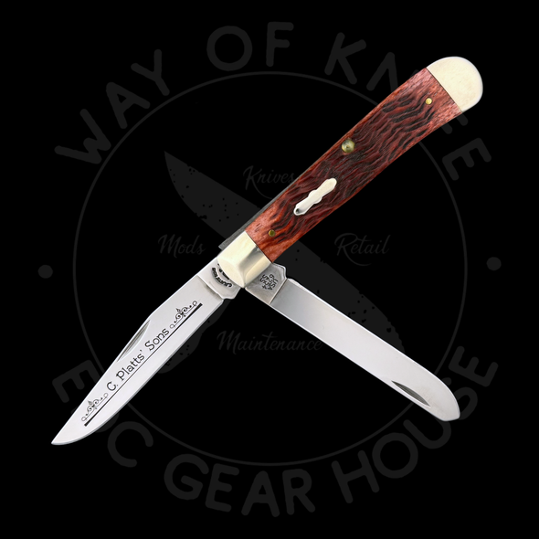 *Pre Owned* Case Cutlery Trapper C. Platts' Sons Limited Edition Walnut Jigged Handle 6254 (3" Polished SS)