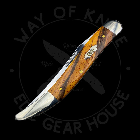 *Pre Owned* Case Smooth Natural Zebra Wood Medium Texas Toothpick Slipjoint (non-locking) 