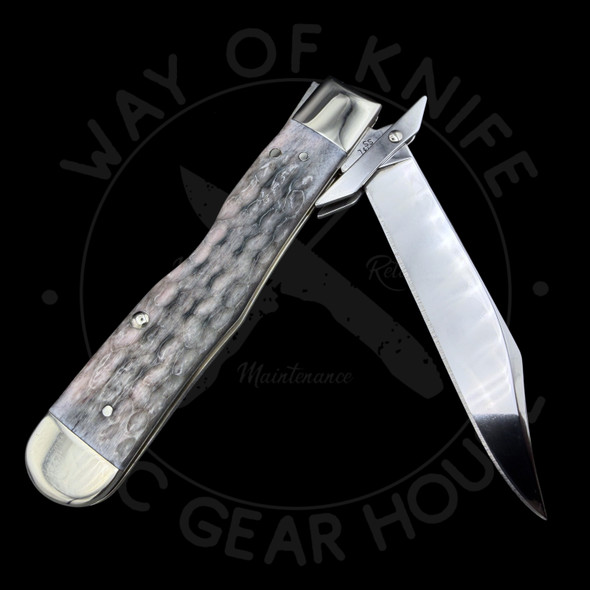 *Pre Owned* Case Cutlery XX Harley Davidson Gray Bone Cheetah Folding Pocket Knife 52137