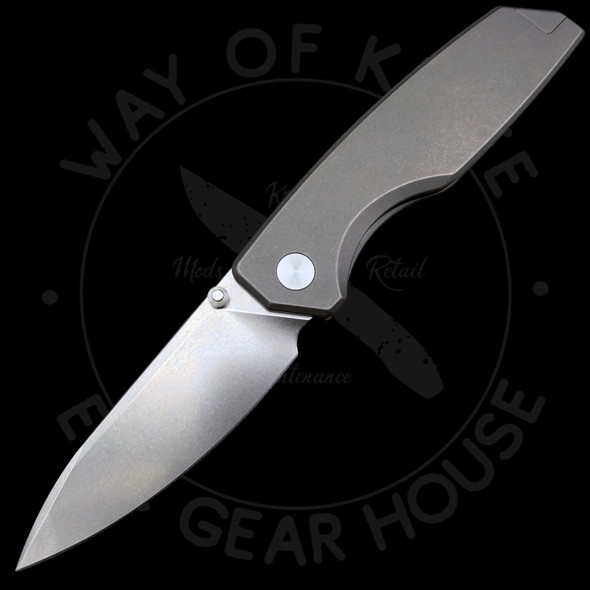 Big i Design Ti Manu Titanium Framelock S90V (3.25in Stonewashed) Blade