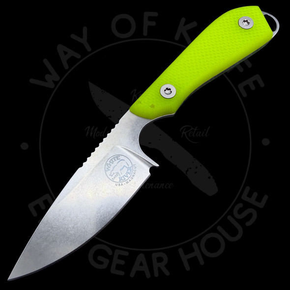 *BLEM* White River Knife & Tool Model 1 Pro MagnaCut (3in Stonewashed) HI VIS Textured G10