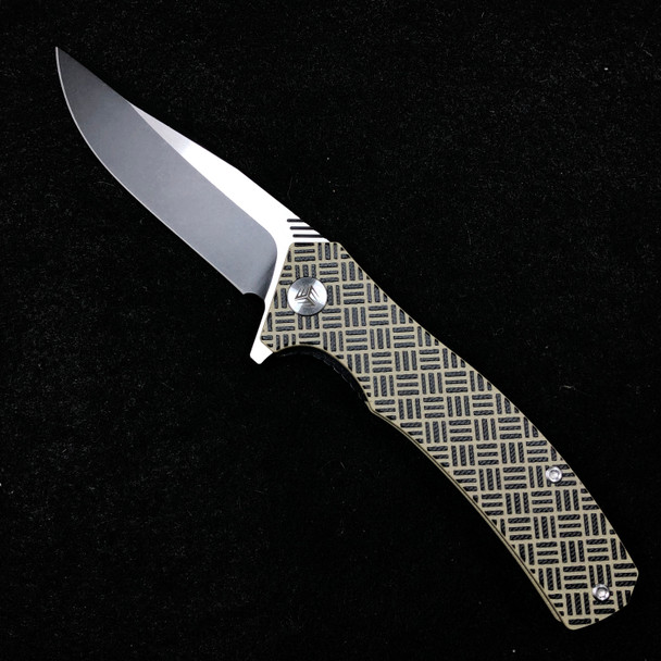 WE Knife Co. Blitz Liner Lock Knife Tan G-10 (3.4" Black) 711D