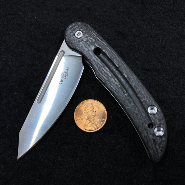 Twosun Micro M390 Carbon Fiber Titanium Flipper Pocket Folder Knife TS158-CF