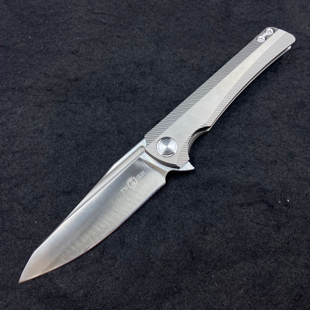 TWOSUN TS184 FOLDING FRAME LOCK KNIFE TITANIUM ALLOY HANDLE PLAIN EDGE BLADE