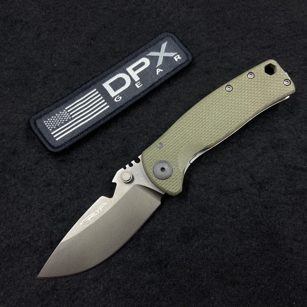 DPx Gear HEST/F Urban Frame Lock Knife OD Green Titanium (2.9" Gray)