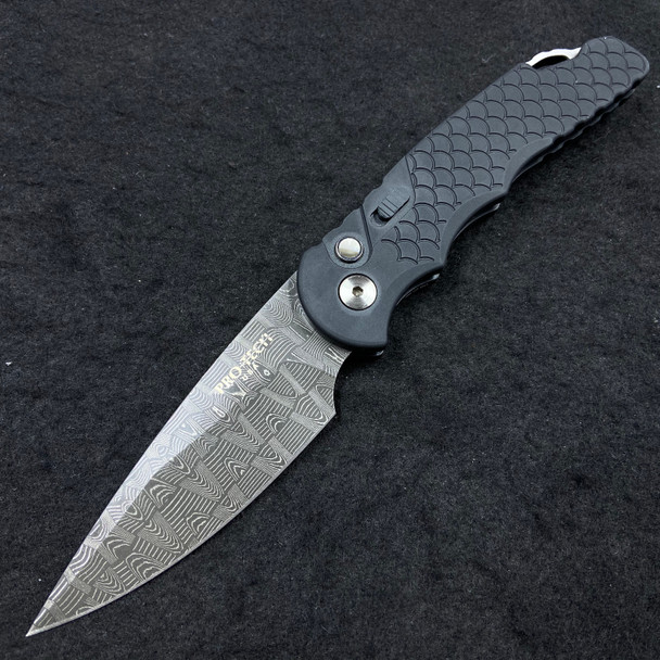 Pro-Tech TR-5 Devin Thomas Stainless Basketwevae Damascus Fish Scale Handle