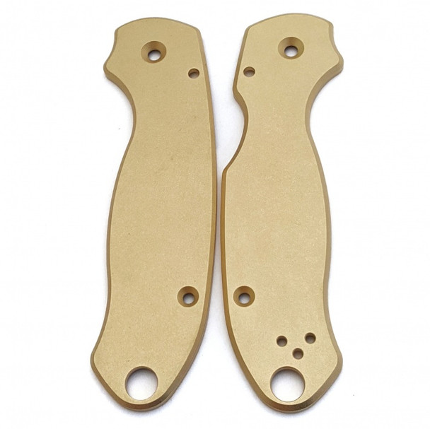 Flytanium Spyderco Para 3 Brass Scales (Stonewashed)