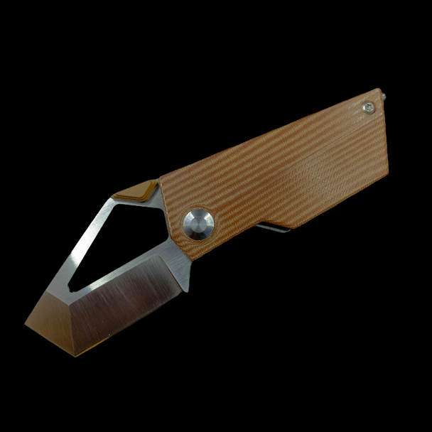 Kizer Cyber Blade Frame Lock Knife Brown Micarta (2.1" Satin)