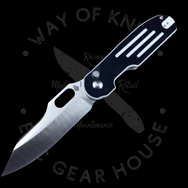 Kizer Cormorant Plunge Lock Knife Black/White G10 (3in Satin S35VN)