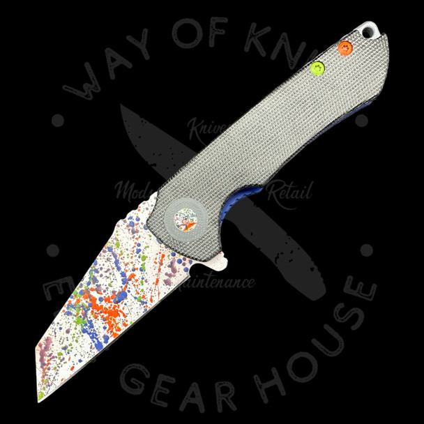 Kizer CK Knifeworks Critical Mini Cerakote Jaw Breaker Liner Lock Knife Black Micarta (3" Spatter)