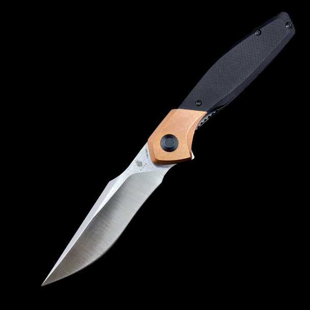 Kizer Manganas Grazioso Liner Lock Knife Black G-10/Copper (3.4" Satin)